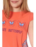 Girls\' blouse with a longer back, orange NDZ8158 - Online store - Boutique